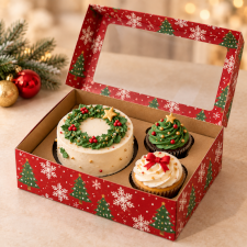 Scatole per cupcakes e biscotti di Natale