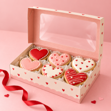 Scatole per cupcakes e biscotti di San Valentino
