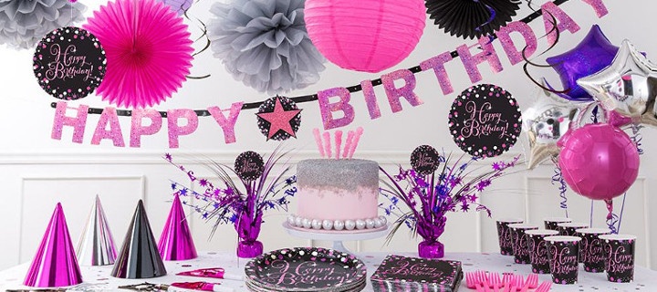 Decorazione Pink Birthday per feste e compleanni
