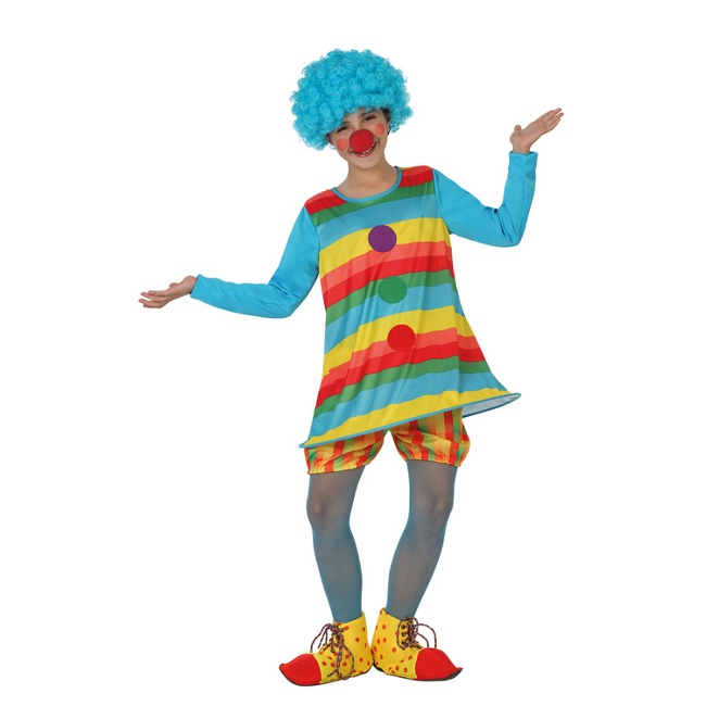 Costume clown a righe da bambina per 19,95 €
