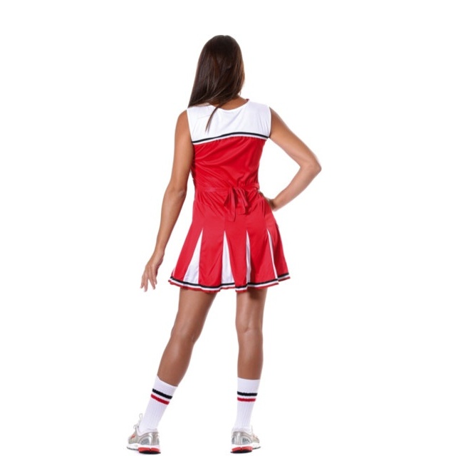 Travestimento da cheerleader rosso per donna