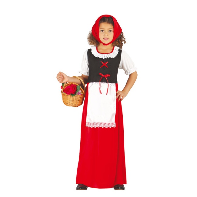 Costume locandiera in rosso da bambina per 18,00 €