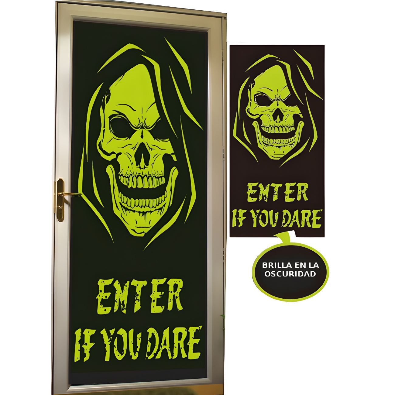 Battente Porta Teschio Con Corna - Decorazione Gotica Per Esterni In Resina E Ghisa