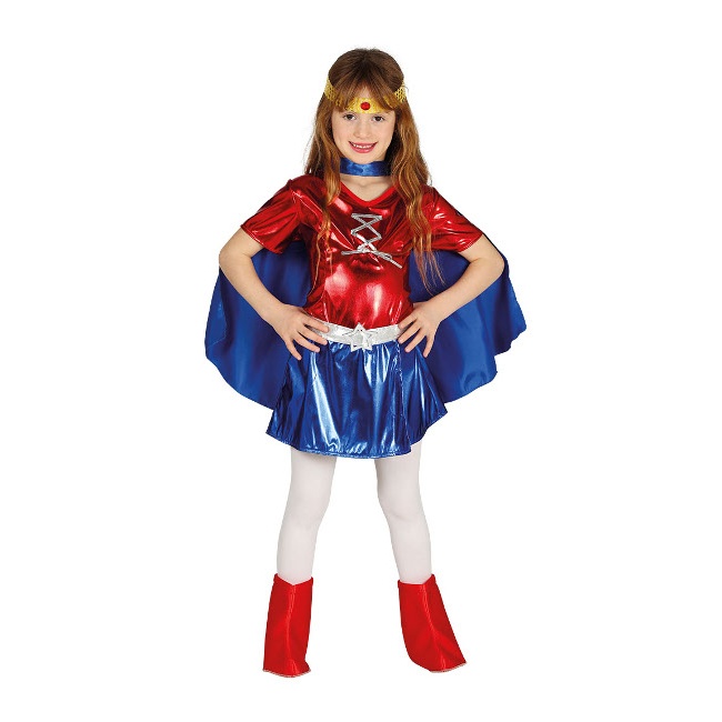 Costume super donna con mantella da bambina per 20,75 €