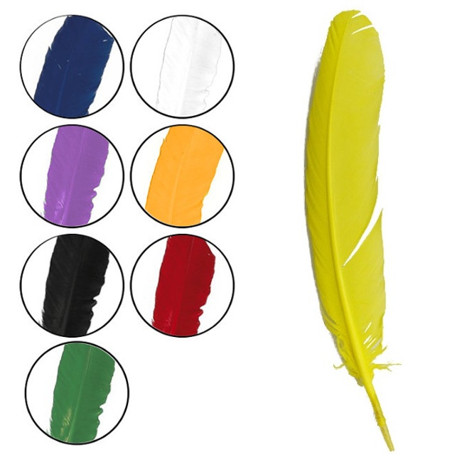 Vista frontal del piume sintetiche colorate da 30 cm - 10 unità en stock