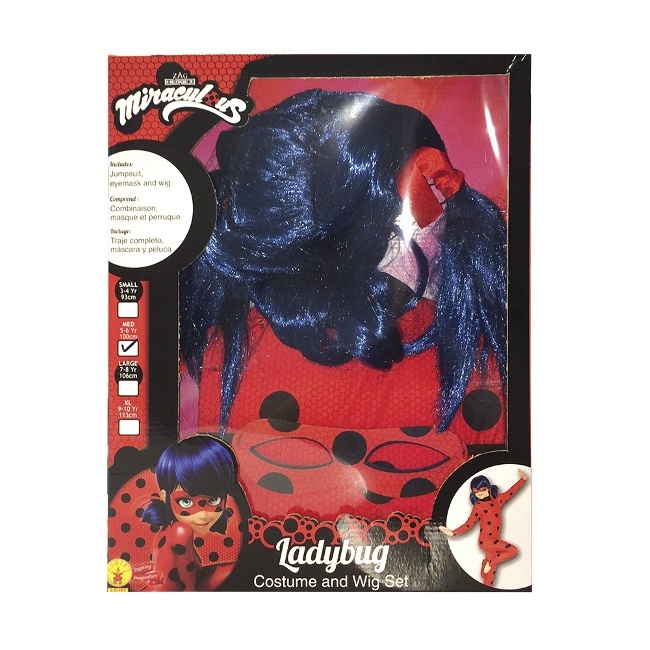 Costume Ladybug con parrucca in scatola da bambina per 36,25 €