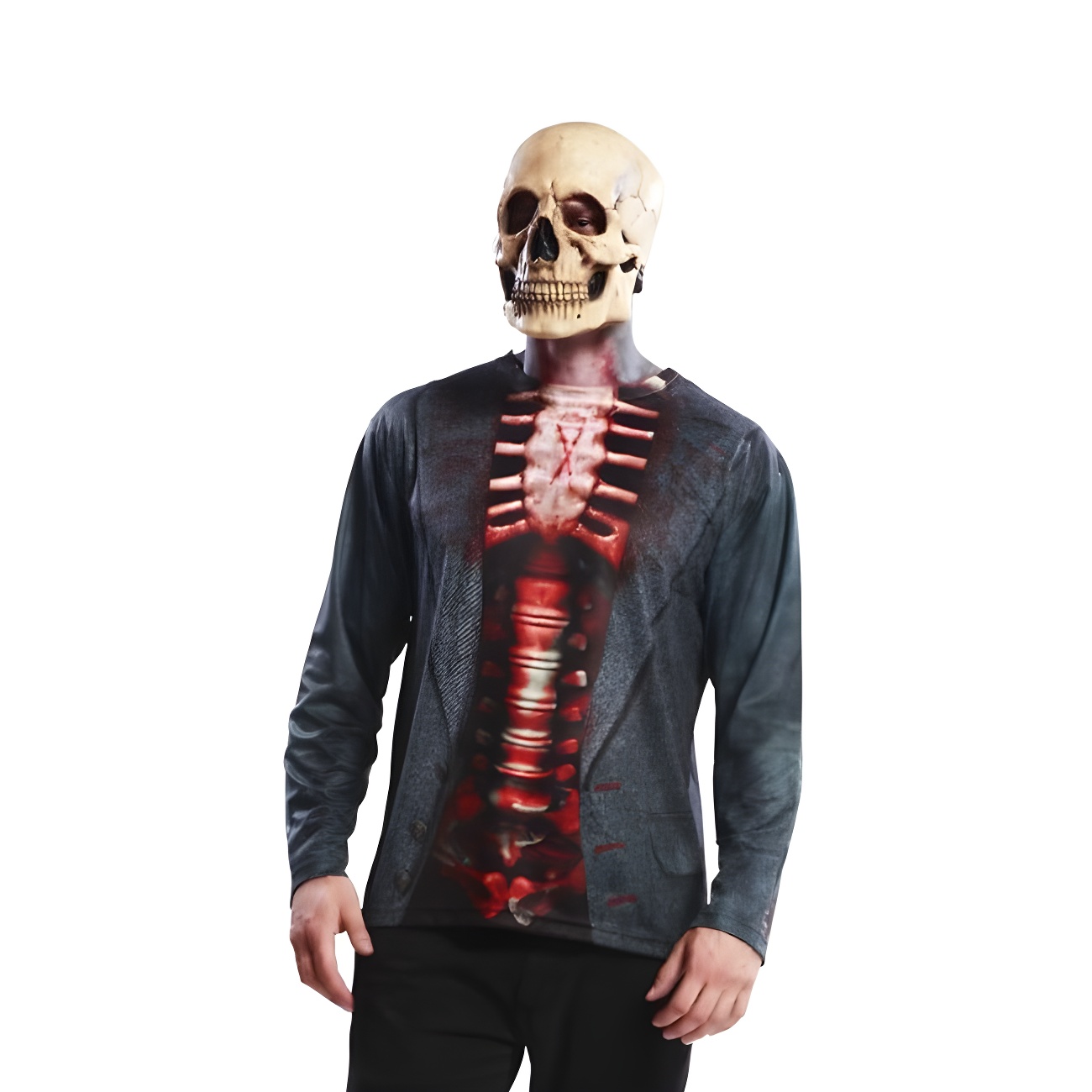 Maglietta costume scheletro con giacca adulto per 21,00 €