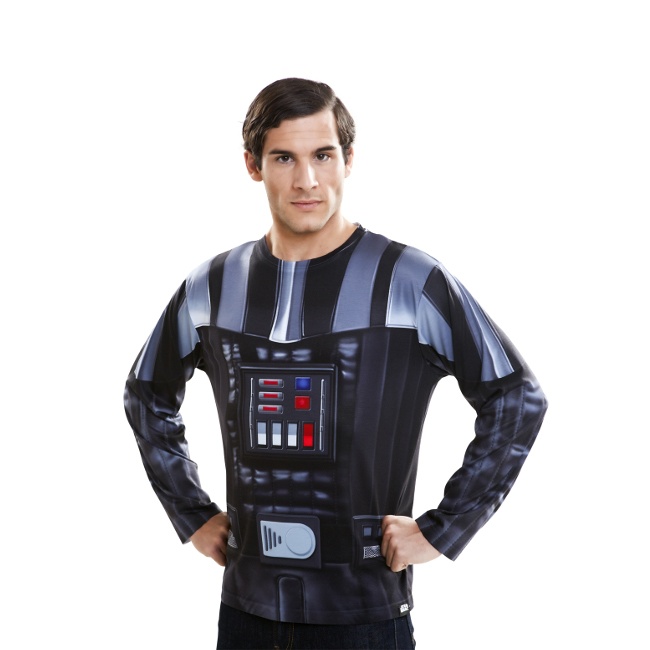 Vista frontal del maglietta costume Darth Vader adulto