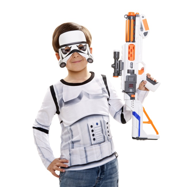 Vista frontal del maglietta costume Stormtrooper bambino en stock
