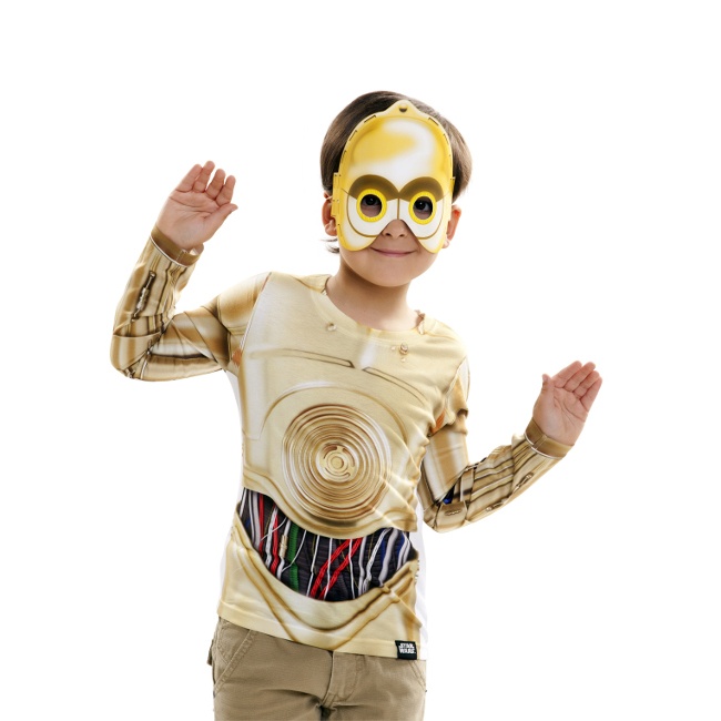 Vista principal del maglietta costume C3PO bambino en stock