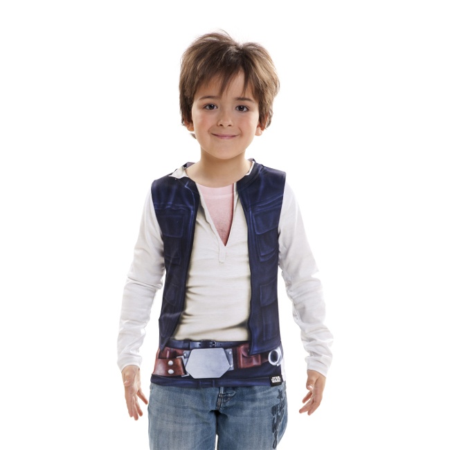 Vista delantera del maglietta costume Han Solo bambino en stock