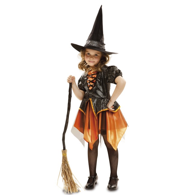 Costume strega bambina in arancione per 17,75 €