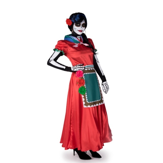 Foto lateral/trasera del modelo de Costume Catrina Rosabella da donna