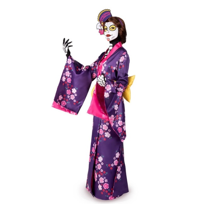 Foto lateral/trasera del modelo de Costume Catrina Mariko da donna