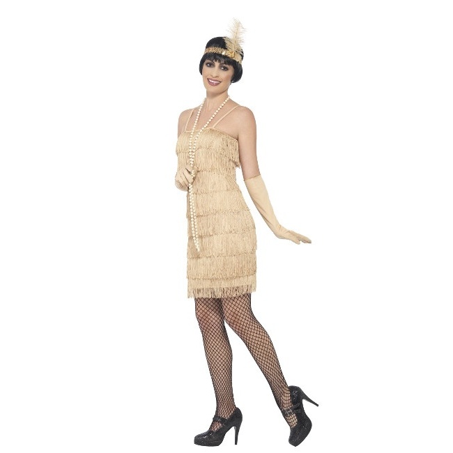 Costume charleston anni 20 con frange crema da donna per 31,25 €