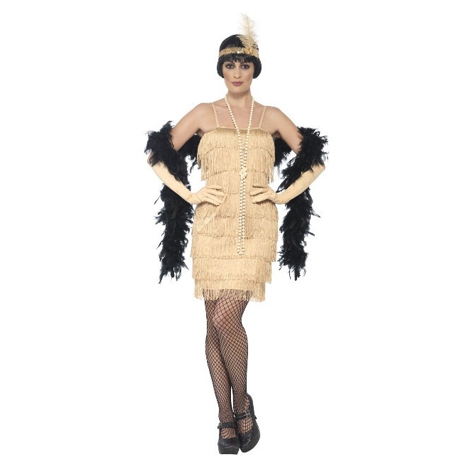 Costume charleston anni 20 con frange crema da donna per 31,25 €