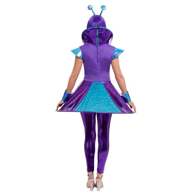 Foto lateral/trasera del modelo de Costume alieno blu da donna