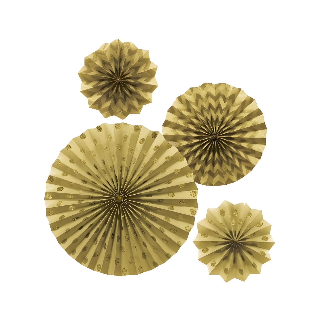 Set 6 Ventagli Di Carta Giapponesi Da Appendere - Decorazione Festa Arancione, Diametri 20/30/40 Cm, Riutilizzabili