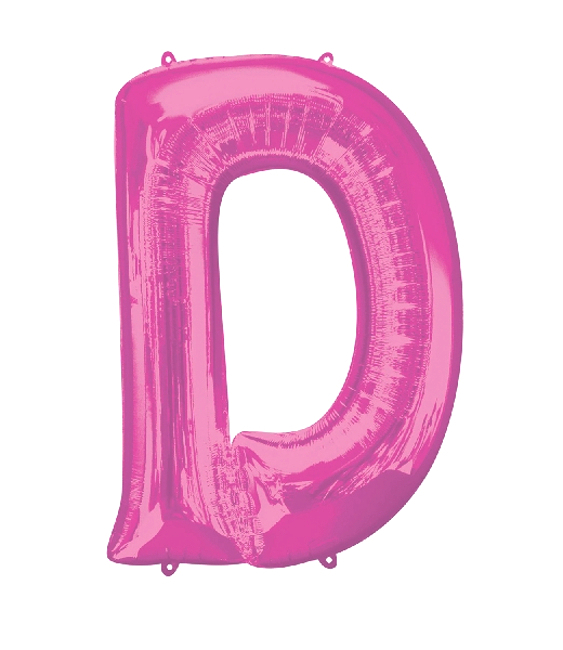 Vista delantera del palloncino lettera rosa da 86 cm - Anagram en stock