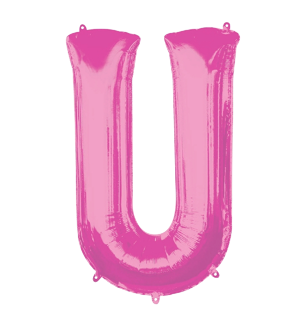 Vista delantera del palloncino lettera rosa da 86 cm - Anagram en stock