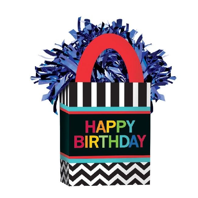 Vista principal del peso per palloncini Arcobaleno Happy Birthday da 156 g en stock