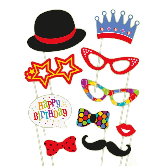 Kit photo booth per festa di compleanno - 10 unità per 5,75 €