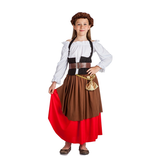 Costume locandiera in rosso da bambina per 18,00 €