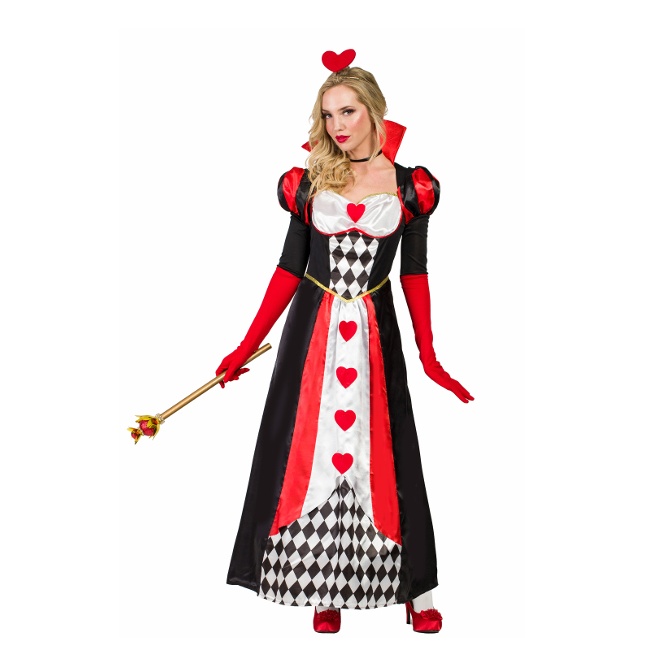Costume regina di cuori lungo da donna per 31,25 €