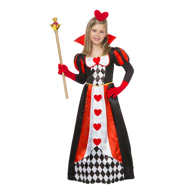 Costume regina di cuori lungo da bambina per 26,75 €