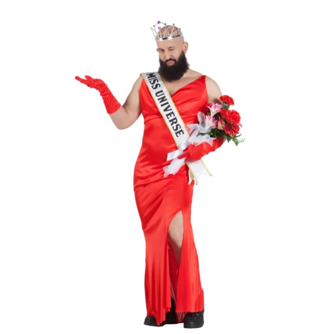 Vista delantera del costume Miss Universo da uomo