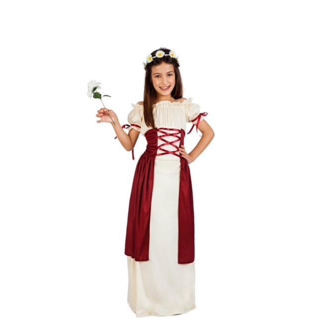 Costume locandiera in rosso da bambina per 18,00 €