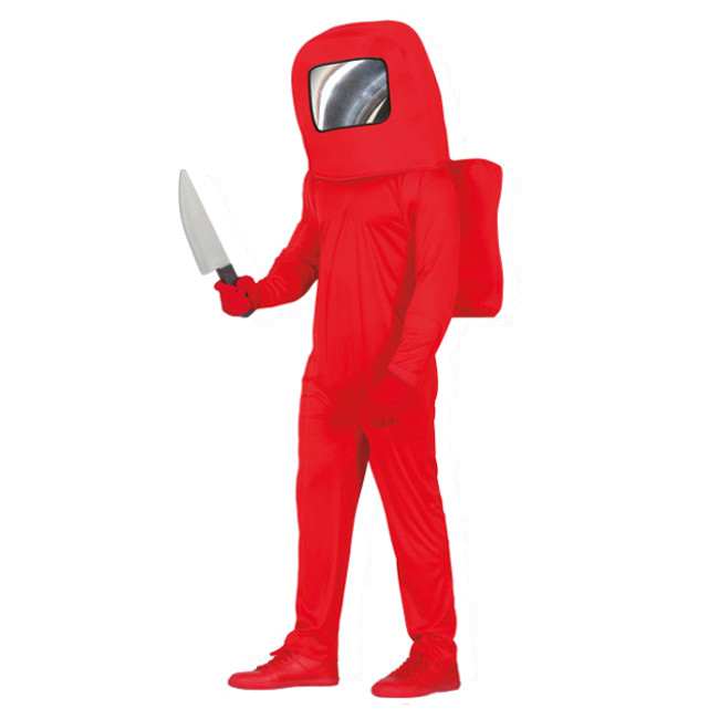 Vista delantera del costume astronauta rosso da adulto en stock