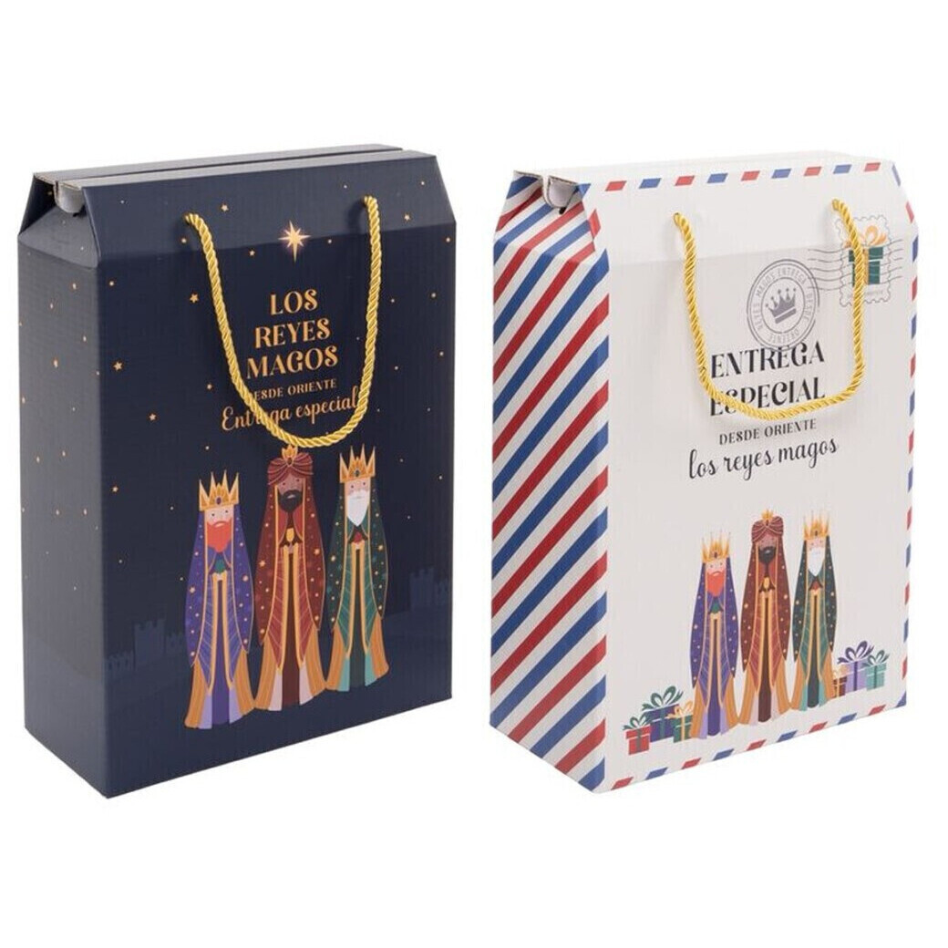 Scatola regalo di 35 x 24 x 11 cm dei Re Magi d'Oriente con manici - 1 unità