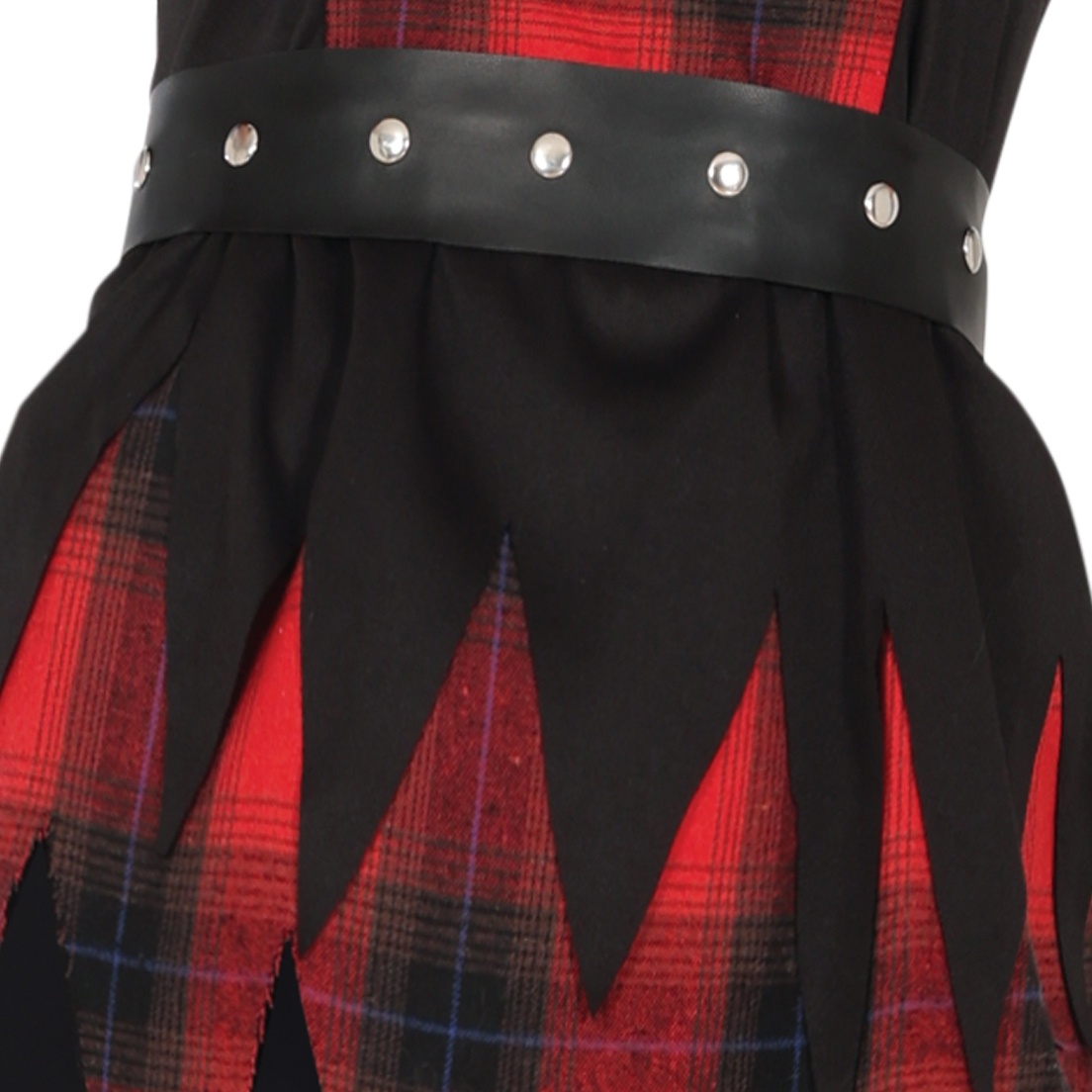 Costume da lupo a quadri rosso e nero per donna - 5