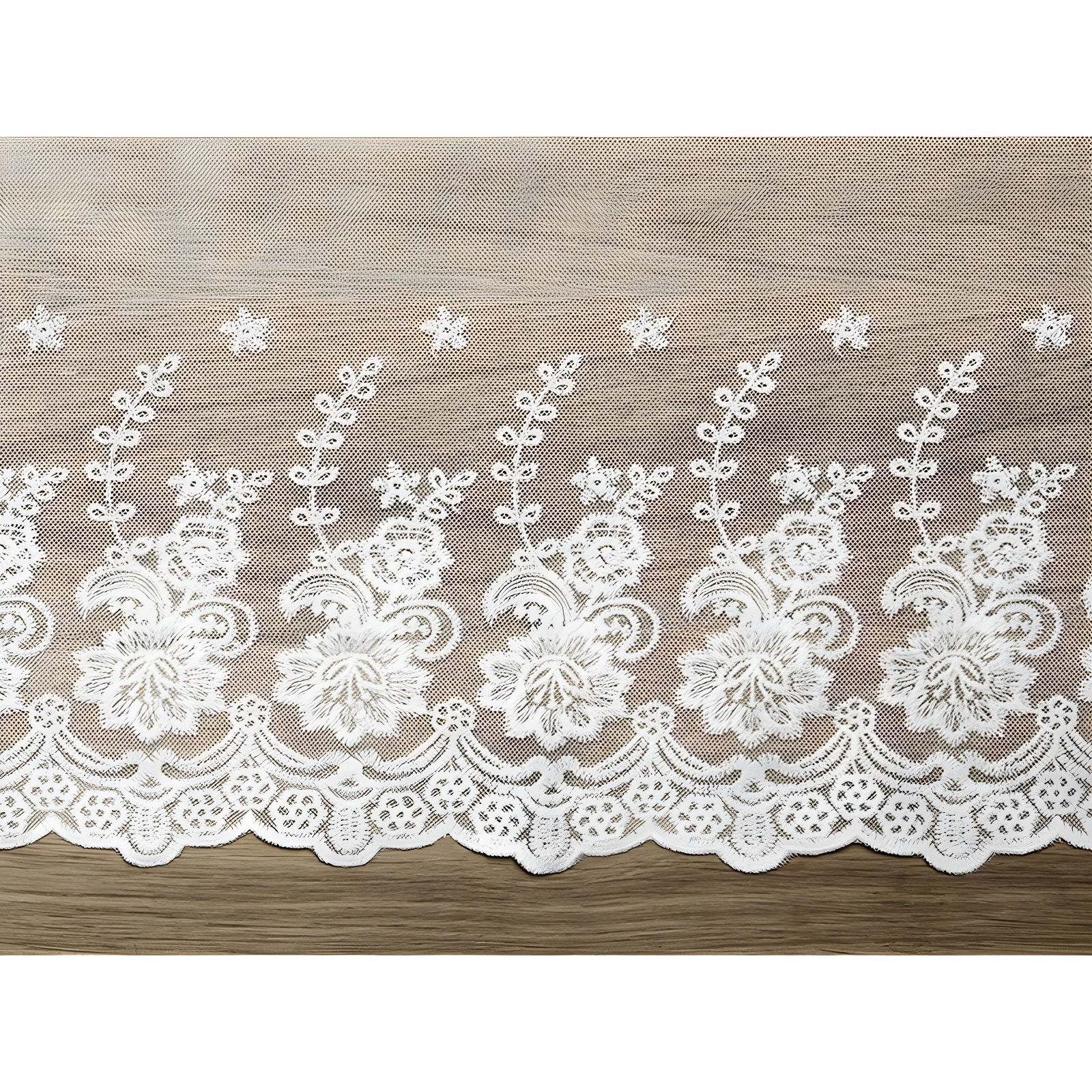 Mookaitedecor Runner Da Tavola In Pizzo Bianco 33x90 Cm - Elegante Centrotavola Lavabile Per Matrimoni, Natale E Cerimonie