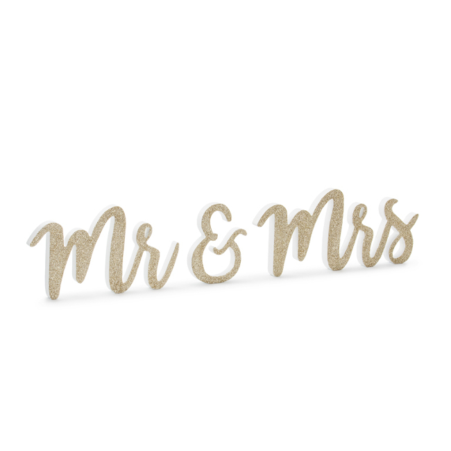 7 cm ricevimento di nozze oro glitter Mr e Mrs Segno Libera installazione Mr e Mrs segni per Sweetheart tavolo 18 cm 