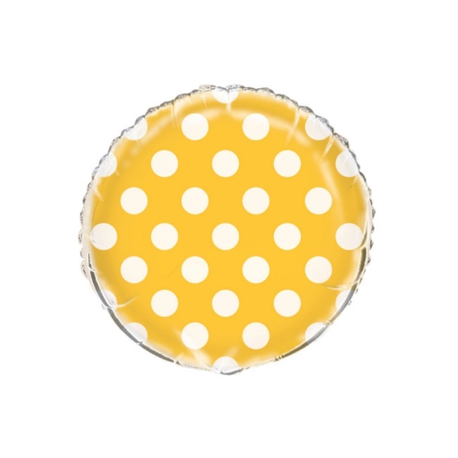 Palloncino rotondo liscio con pallini di 45 cm - Qualatex - 1 unità