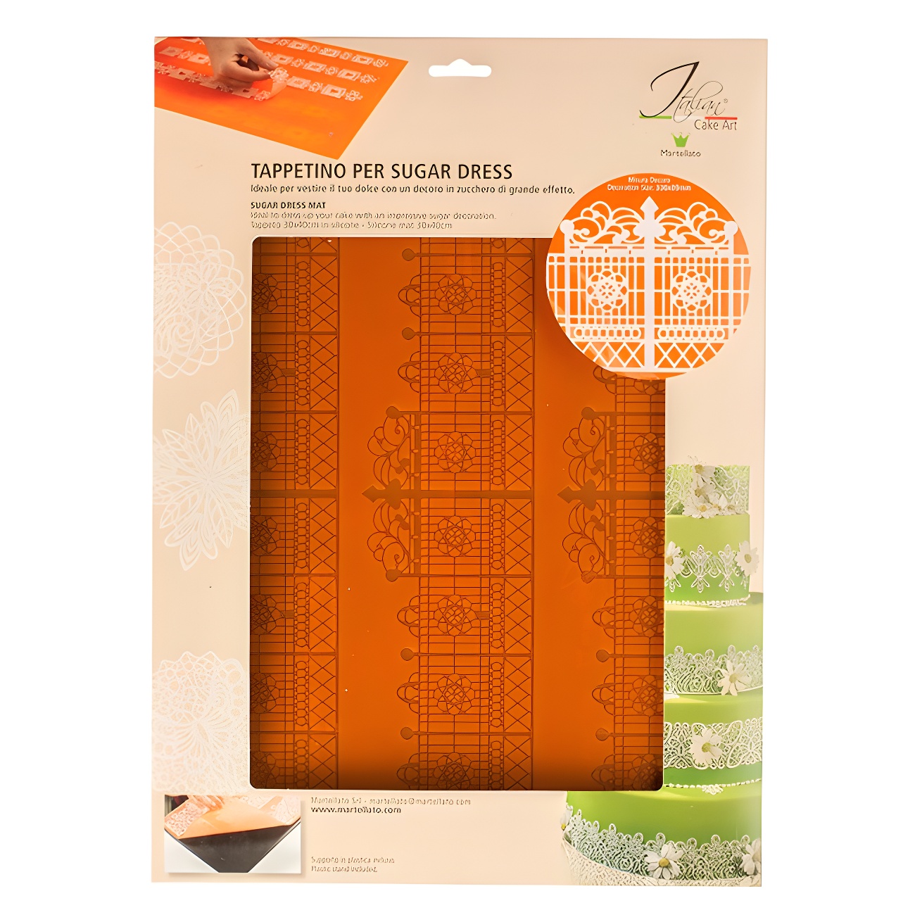 Tappetino In Silicone Per Torte E Pasticceria – Motivo Foglie, 39x29.5 Cm, Antiaderente