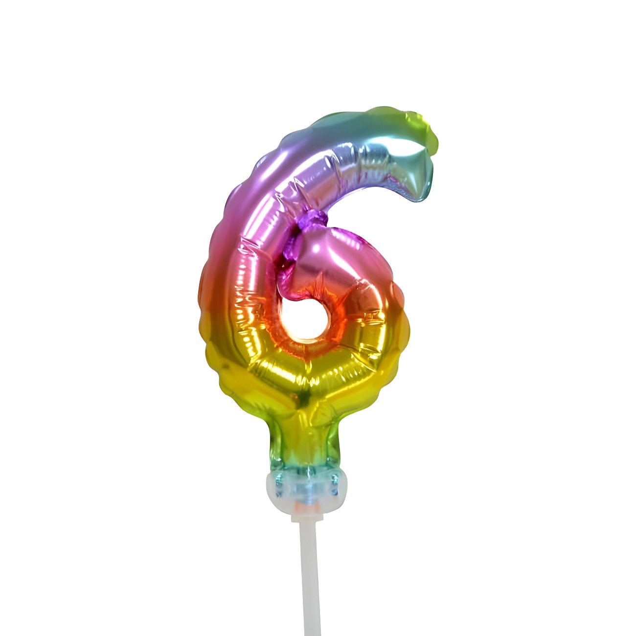 Folat Palloncino In Stagnola A Forma Di Numero 5 Arcobaleno - Topper Per Torta 13 Cm, Multicolore, Per Festa Di Compleanno