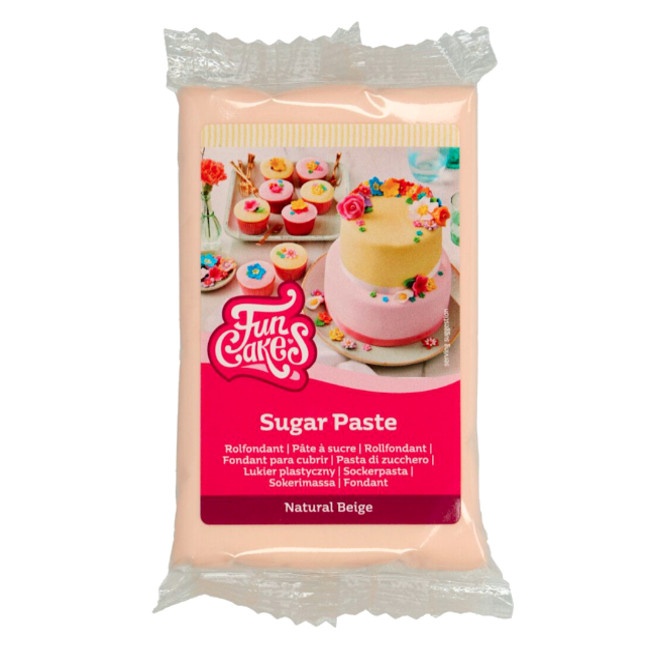 Vista frontal del pasta di zucchero da 250 gr - FunCakes en stock