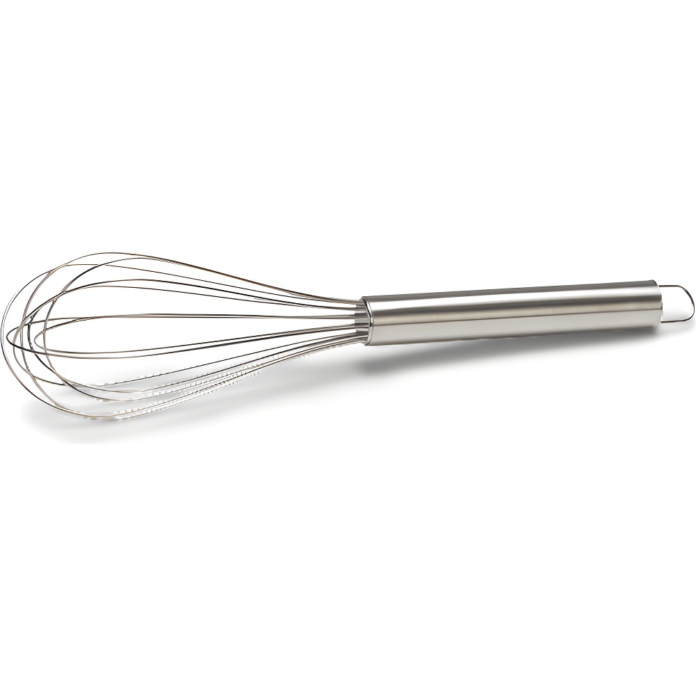 H&H Basic Frusta In Acciaio Inox 32 Cm - Manico Nero, Professionale Per Cucina