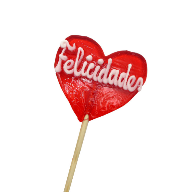 Lecca lecca a forma di cuore Felicidades da 50 g - 1 unità per 1,25