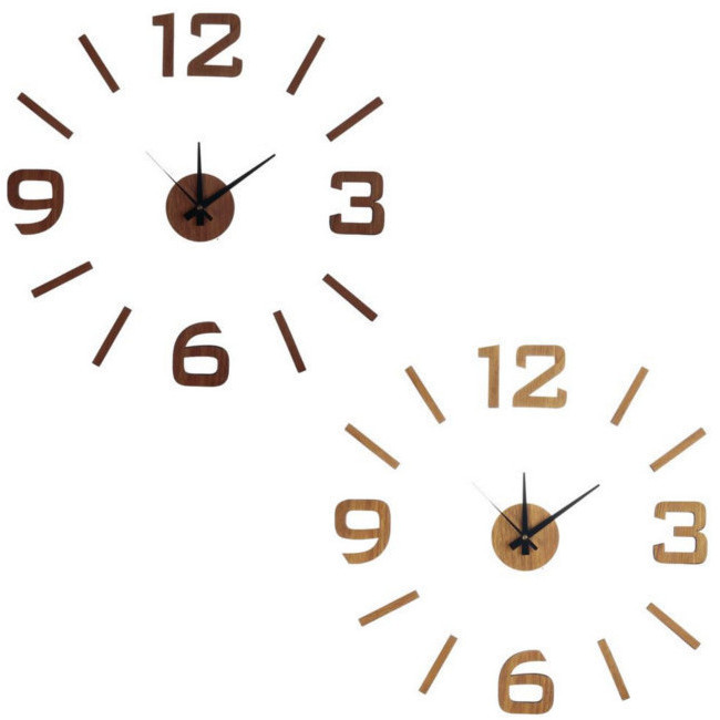 Orologio da parete adesivo effetto legno 60 cm - DCasa - 1 unità per 19,25 €