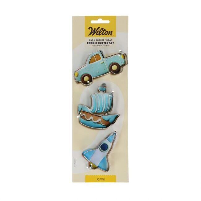 Tagliabiscotti auto, barca e razzo - Wilton - 3 pezzi