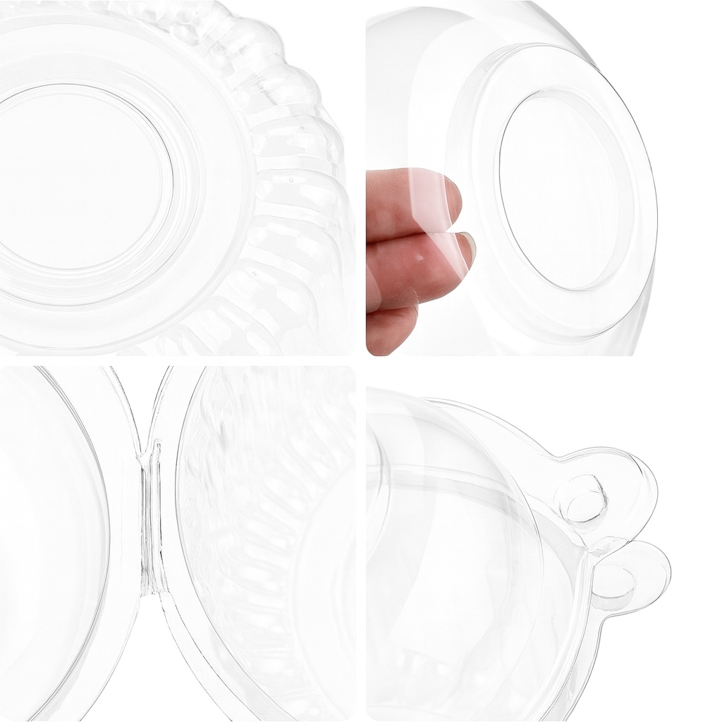 Capsula per cupcake in plastica con coperchio 11 x 8,5 x 7,5 cm - 100 unità - 4