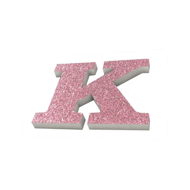 Lettera polistirolo con glitter rosa - 8 x 2 cm per 1,25 €
