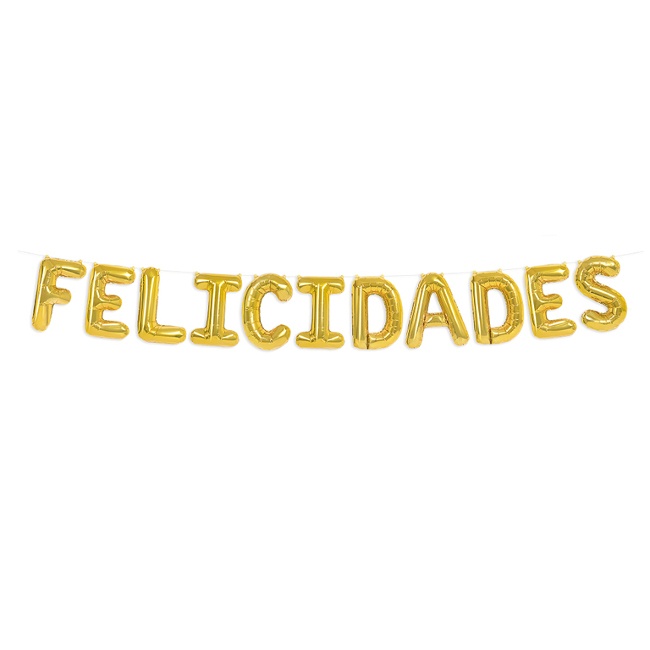 Palloncino lettere Felicidades metallizzato di 41 cm