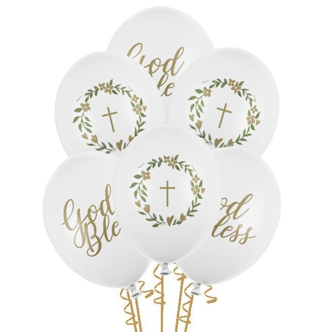 Palloncini in lattice Prima Comunione God Bless da 30 cm - PartyDeco - 50  unità per 16,25 €