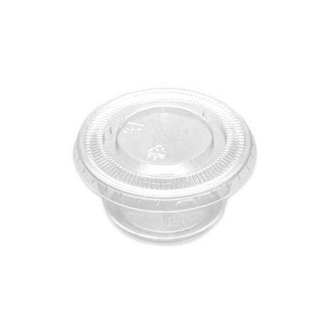 60 ml pentola per salse in plastica trasparente con coperchio - 50 pz. per  4,75 €