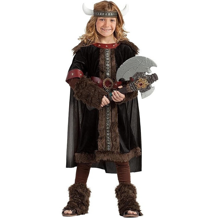 Costume da vichingo scandinavo nero per bambino